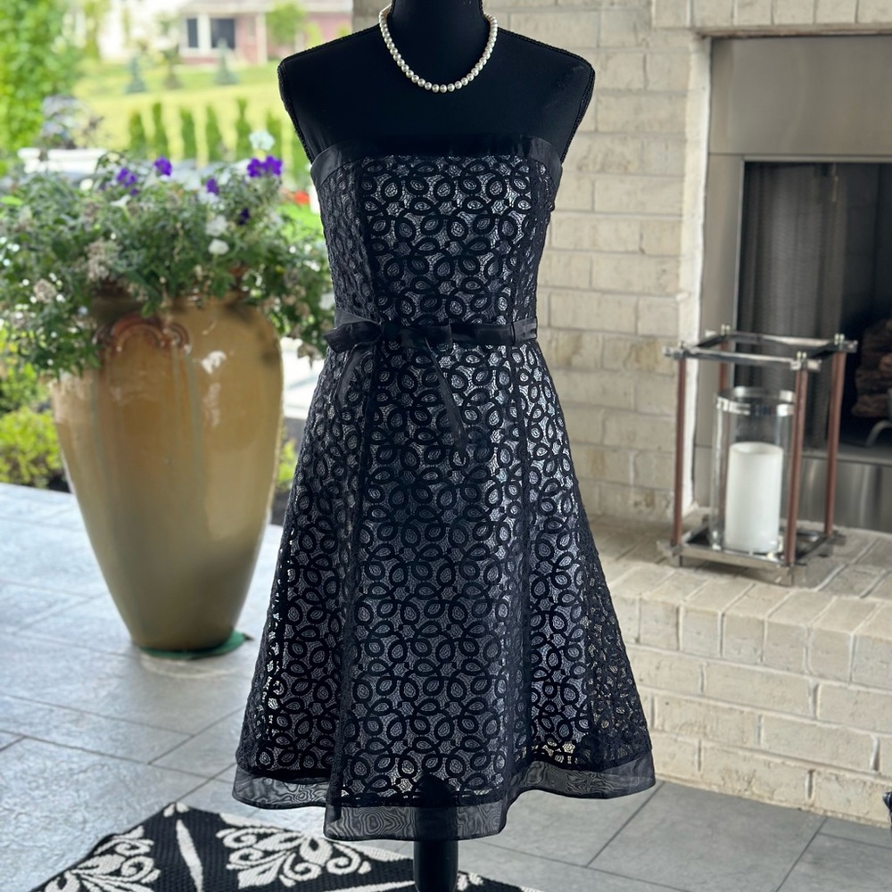 Black embroidered dress